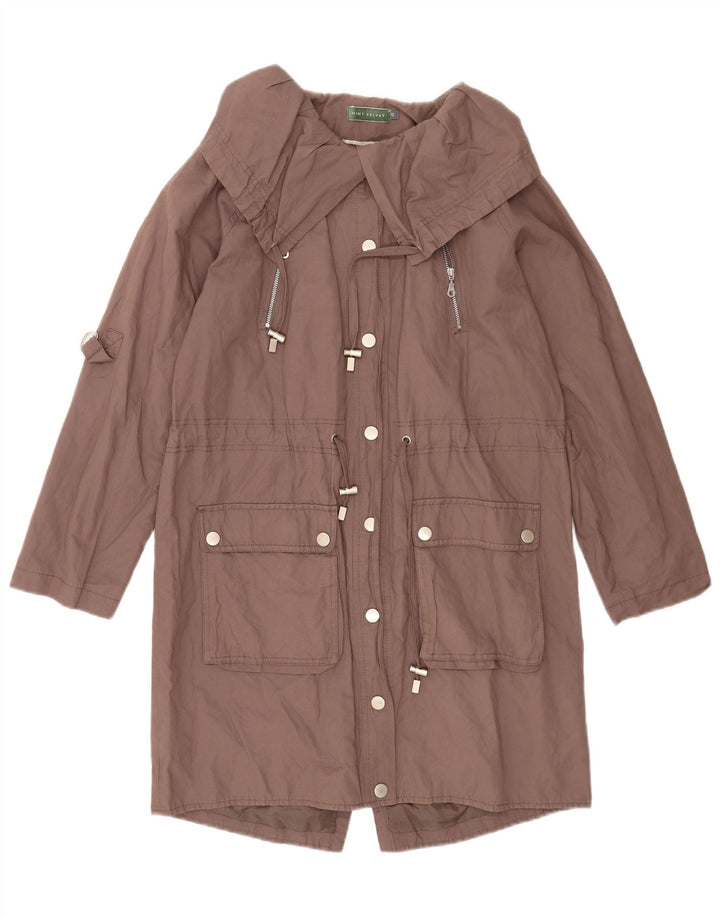 Jaqueta Parka feminina MINT VELVET de grandes dimensões Reino Unido 10 algodão marrom pequeno