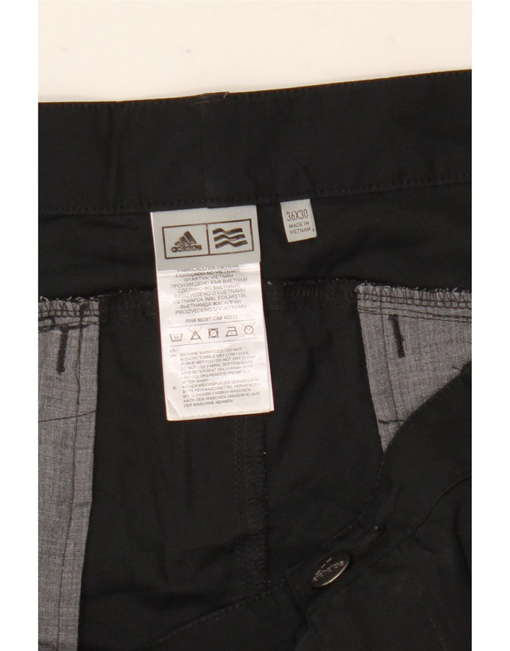 Adidas Mens Slim Chino Calças W36 L30 Poliéster Preto