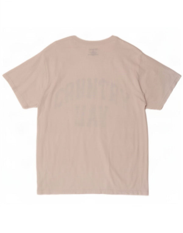 Camiseta gráfica masculina Champion Top médio algodão branco