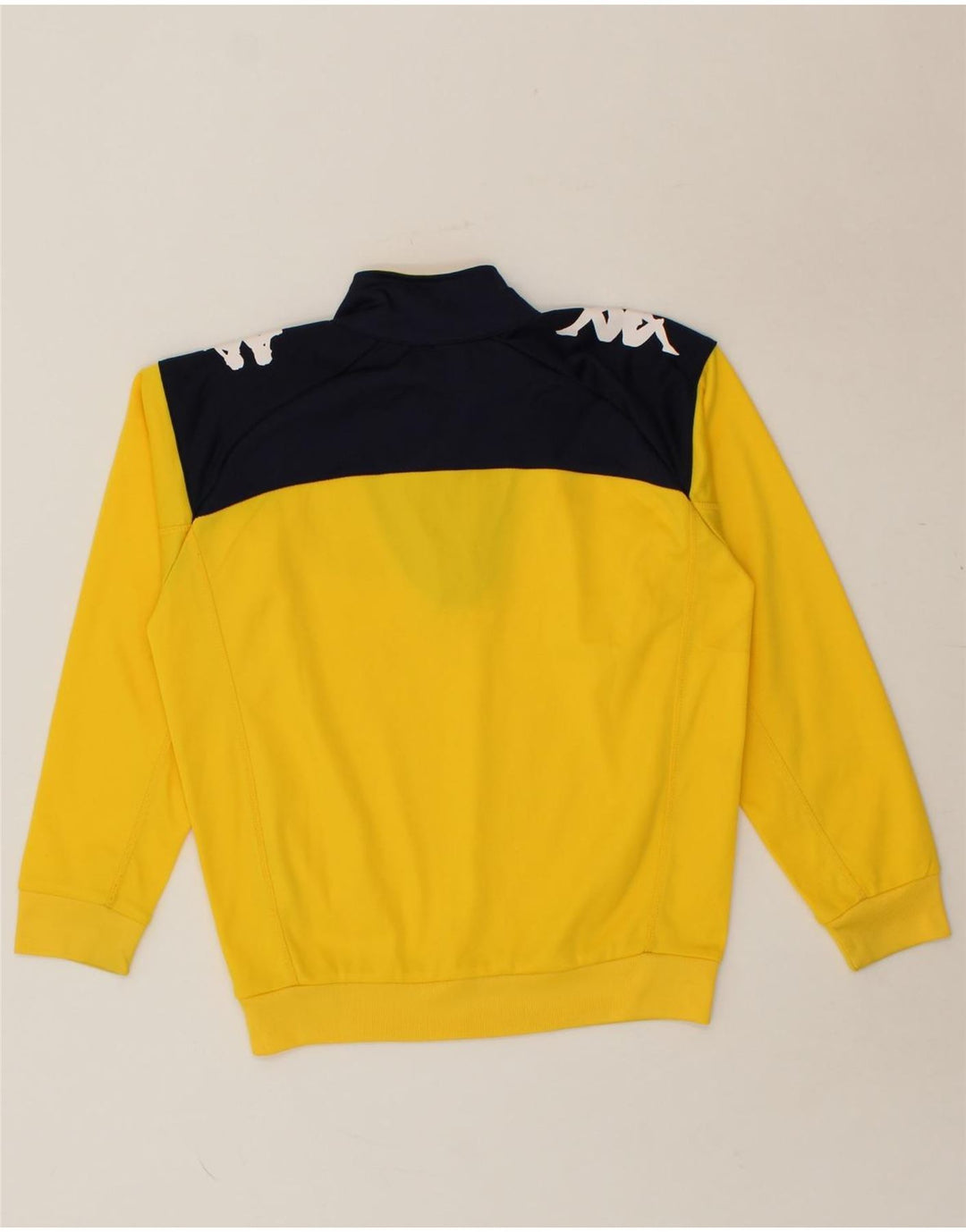 KAPPA Boys Graphic Zip Neck Sweatshirt Jumper 11-12 Years Yellow Vintage Kappa and Second-Hand Kappa from Messina Hembry 