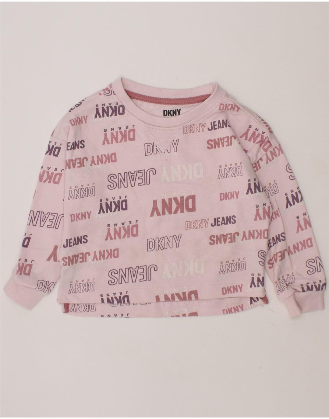 DKNY Baby Girls Graphic Sweatshirt Jumper 12-18 Months Pink Cotton Vintage Dkny and Second-Hand Dkny from Messina Hembry 