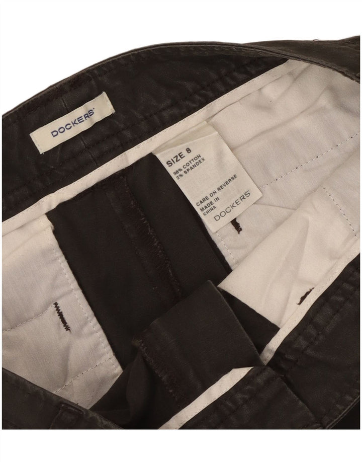 Shorts cargo feminino Dockers US 8 médio W32 algodão cinza