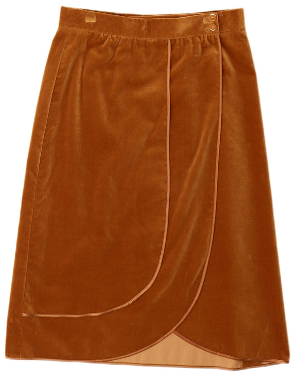 Saia feminina vintage cintura alta veludo IT 44 médio W28 marrom