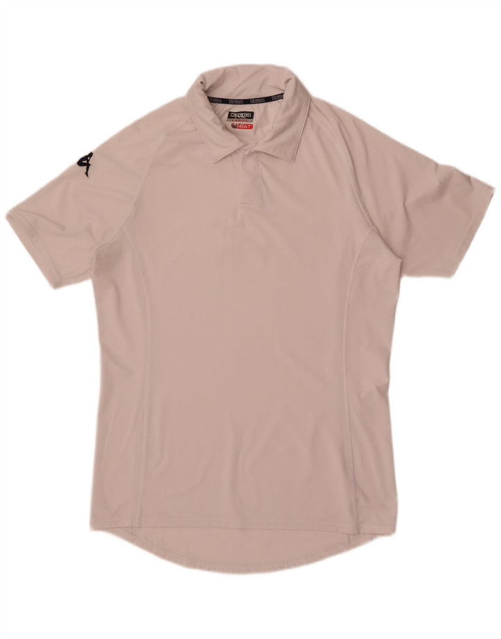 Camisa polo masculina Kappa gráfica grande branca