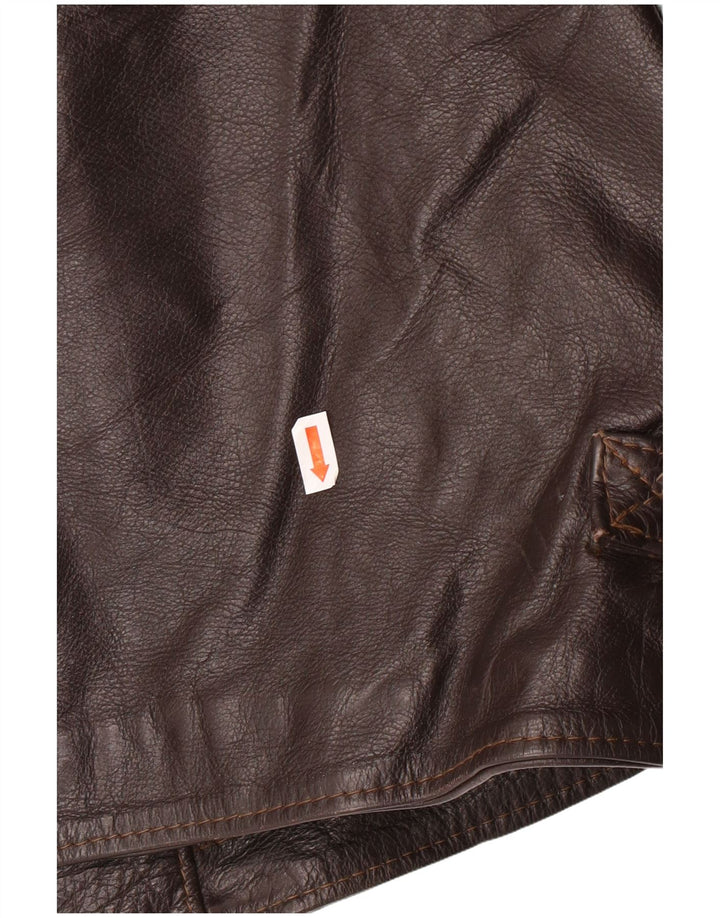 Jaqueta de couro masculina VINTAGE UK 42 XL couro marrom