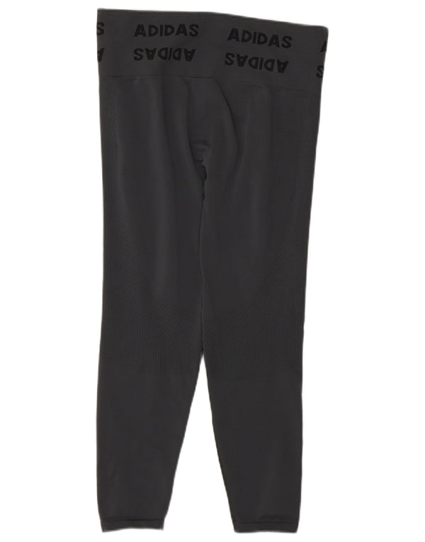 Leggings Adidas Femininas UK 16/18 Grande Cinza Poliéster