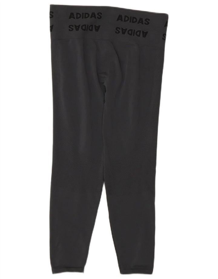 Leggings Adidas Femininas UK 16/18 Grande Cinza Poliéster