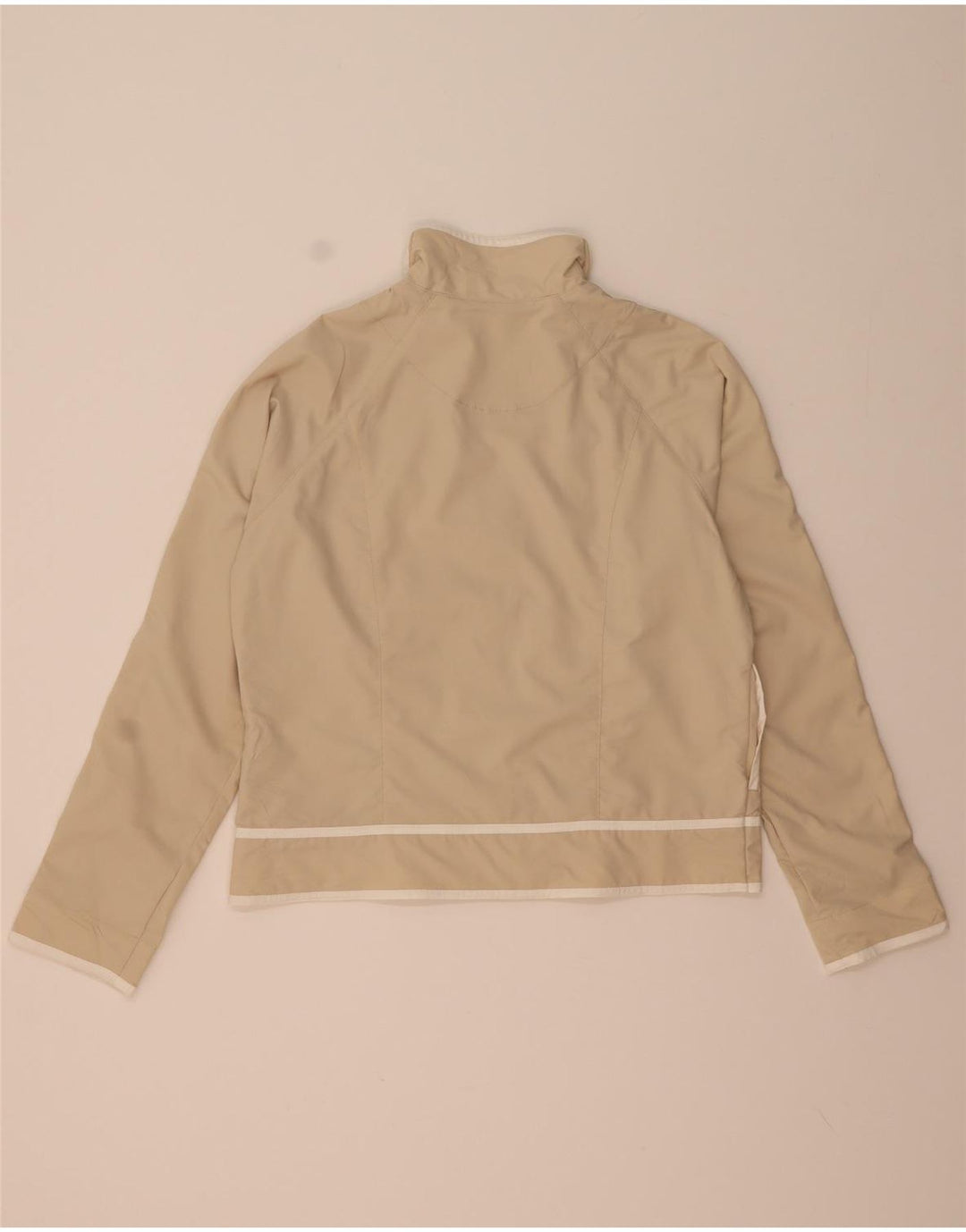 Nike Womens Tracksuit Top Jacket US 12/14 Grande Bege Poliéster