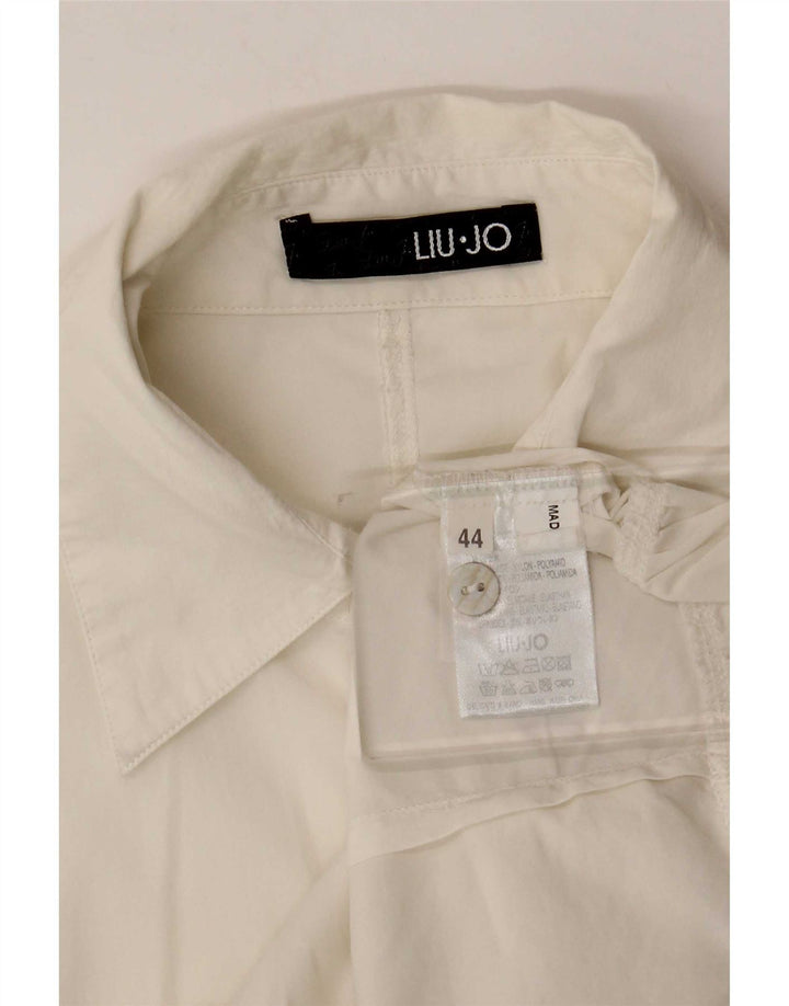 Camisa feminina de manga curta Liu Jo IT 44 algodão branco médio