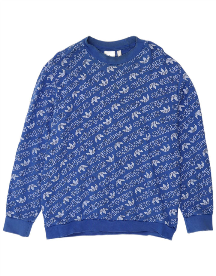 Adidas Mens Graphic Moletom Jumper XL Azul Algodão