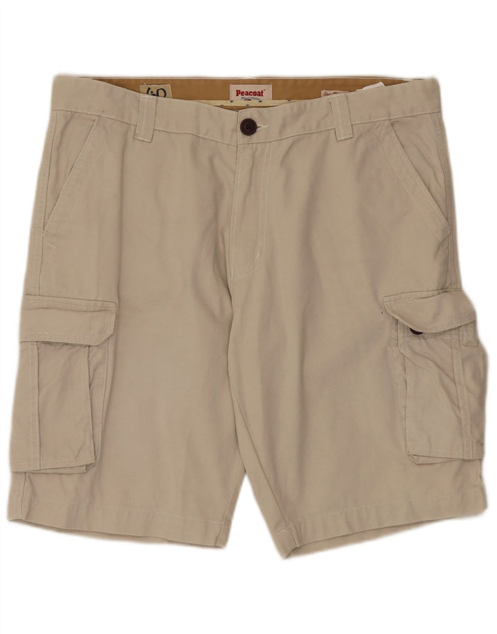 Shorts cargo masculino vintage W40 XL algodão bege