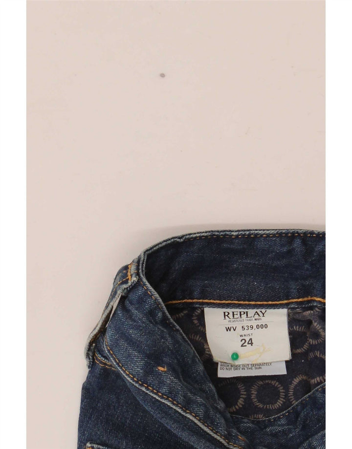Shorts jeans feminino Replay W24 XS azul algodão