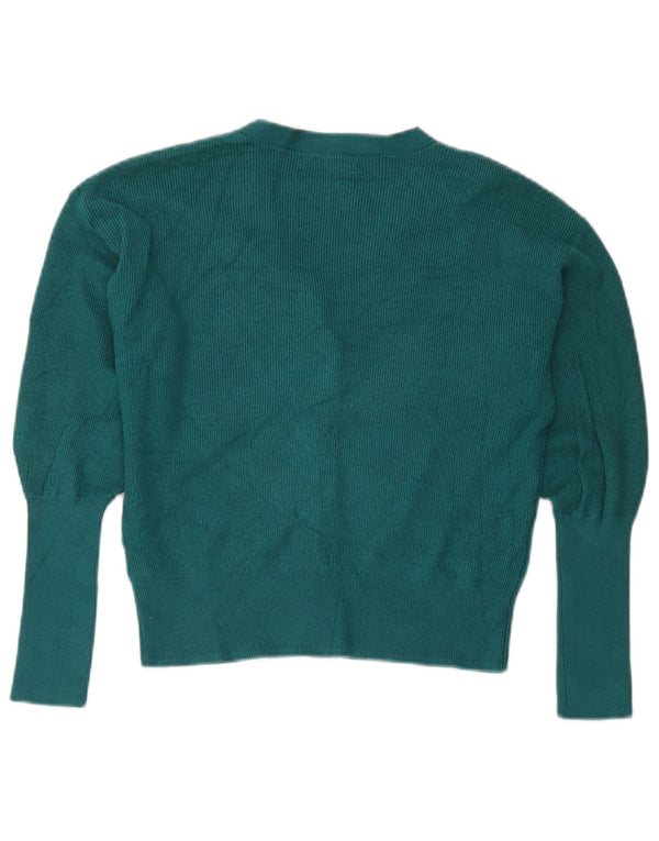 Suéter cardigã feminino Marks & Spencer de ajuste solto Reino Unido 6 XS verde viscose