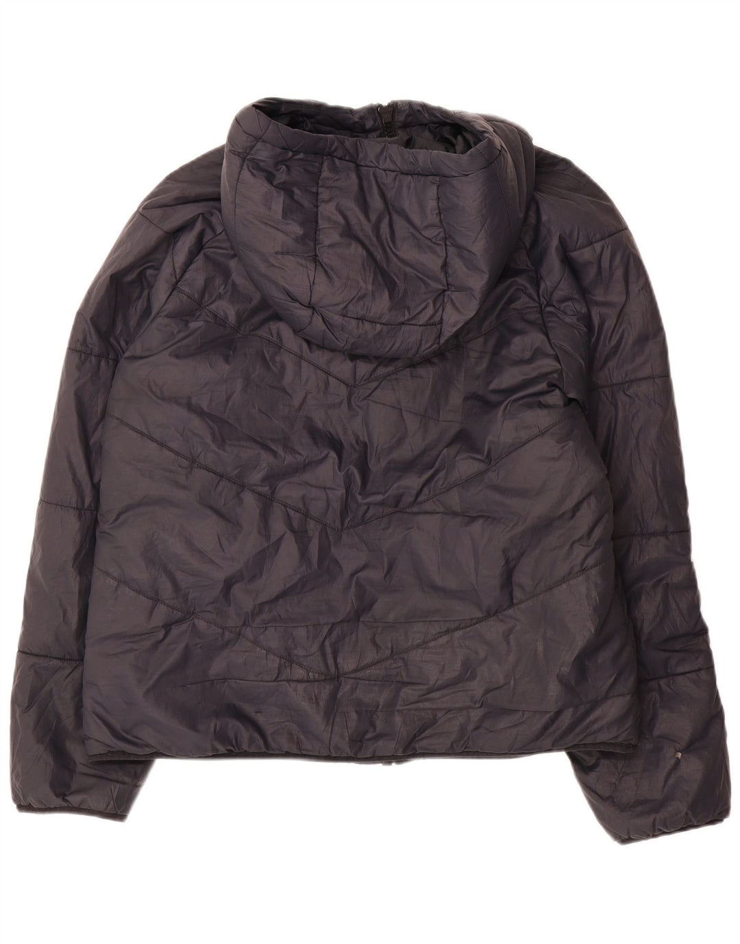 Jaqueta acolchoada com capuz feminina Nike UK 14 poliéster preto médio