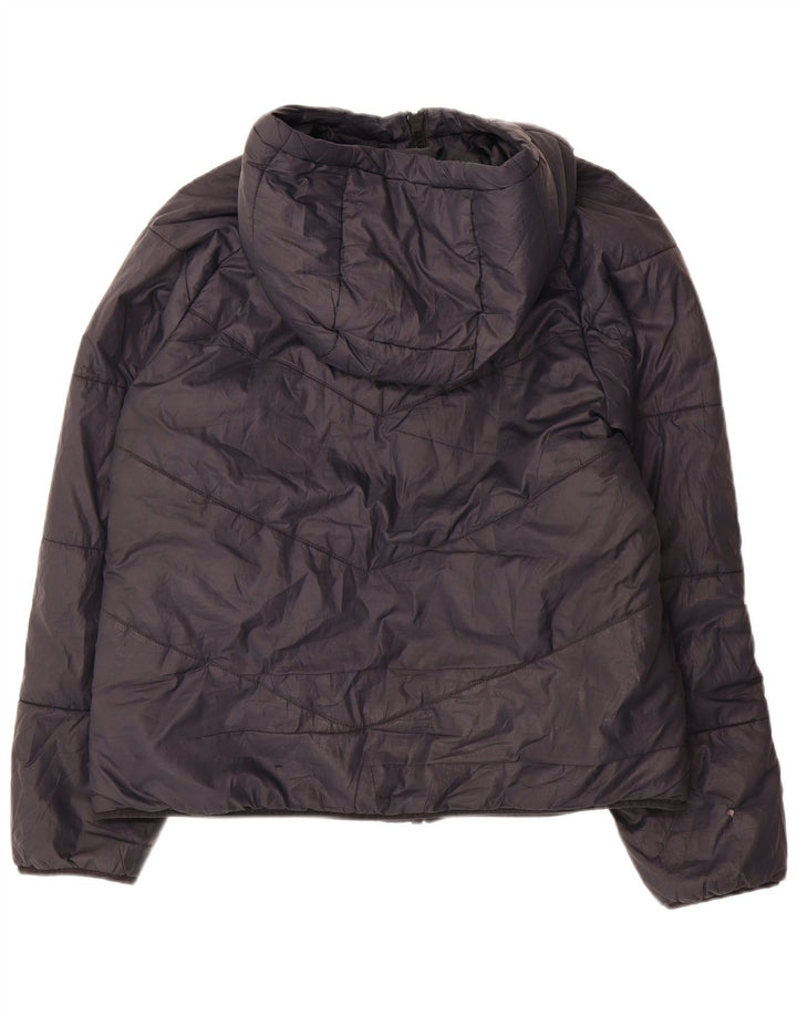 Jaqueta acolchoada com capuz feminina Nike UK 14 poliéster preto médio