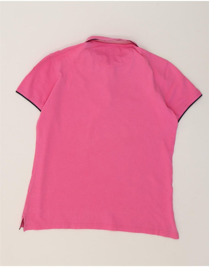 Camisa polo masculina Massimo Dutti Slim Fit grande rosa