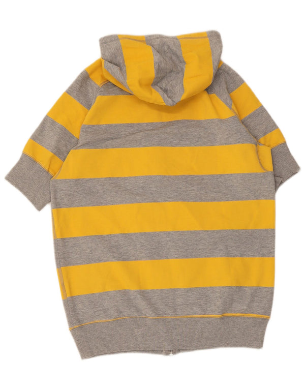 Suéter Nike feminino com capuz e manga curta com zíper UK 10/12 listrado amarelo médio