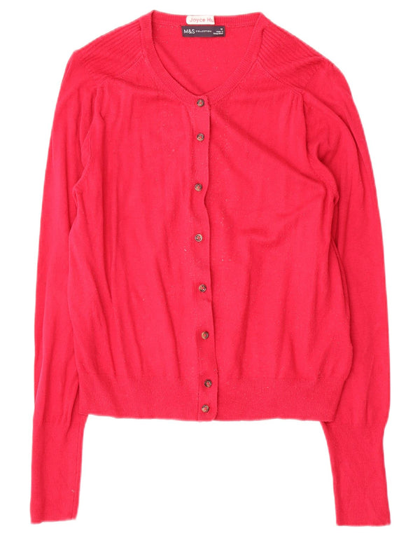 Suéter cardigã feminino Marks & Spencer UK 12 viscose rosa médio