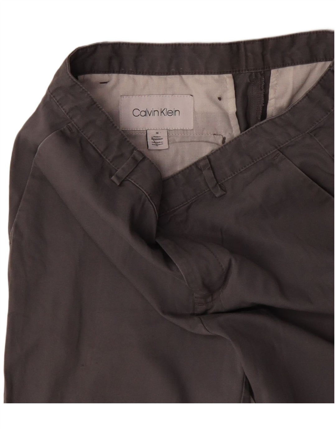 CALVIN KLEIN Mens Chino Shorts W30 Algodão Cinza Médio
