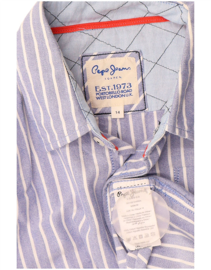 Camisa PEPE Jeans Menino 13-14 Anos Listrado Azul Algodão