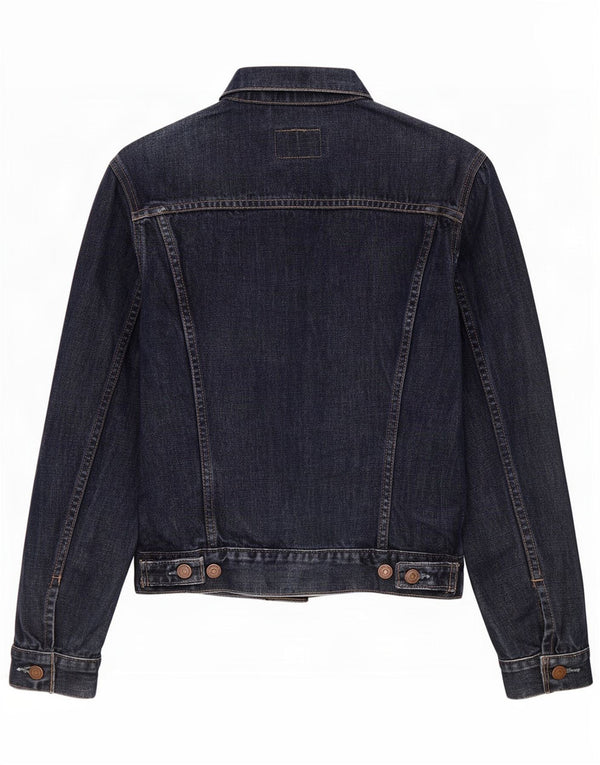 Jaqueta jeans feminina Levi's UK 12 algodão azul marinho médio