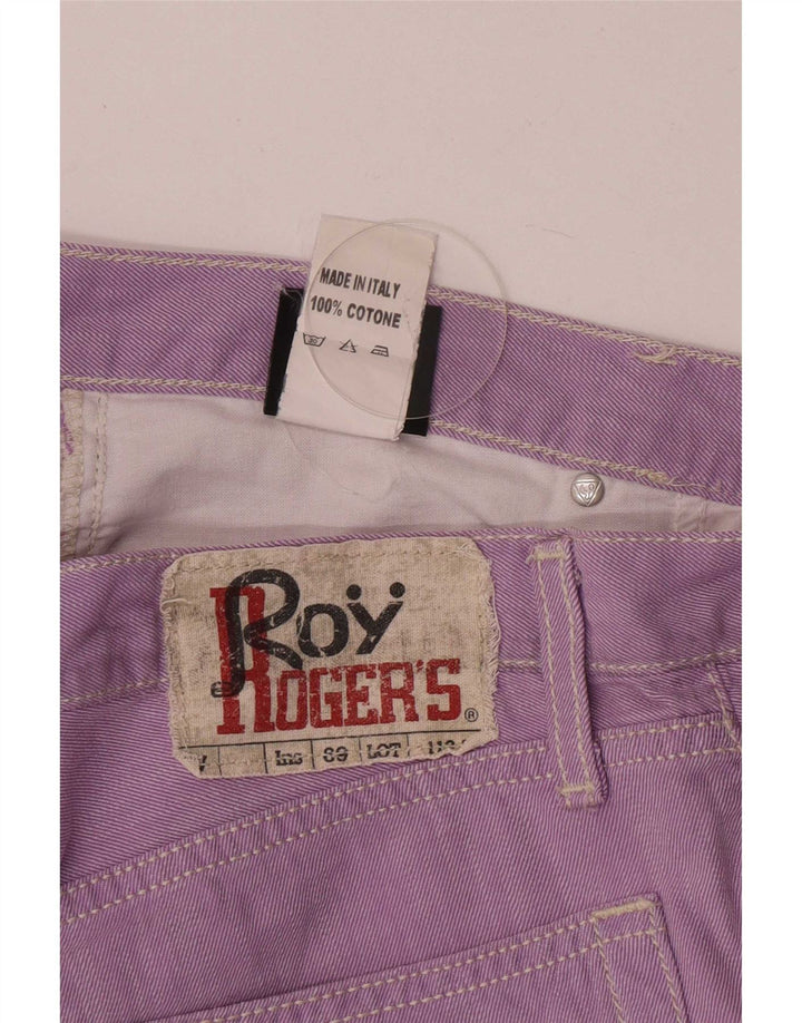 Roy Rogers Calça jeans feminina slim W33 L32 algodão roxo