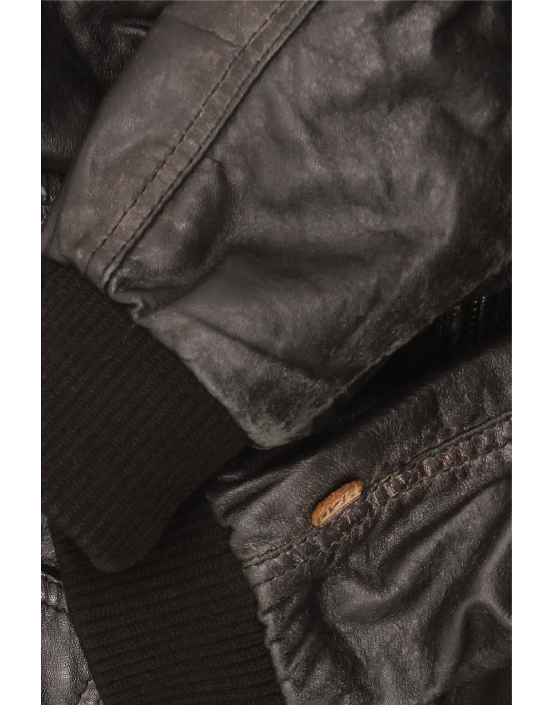 Jaqueta de couro masculina vintage UK 42 XL couro preto