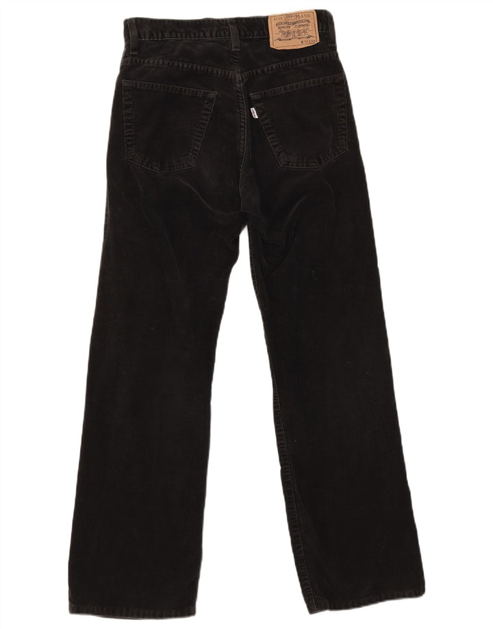 Calça feminina de veludo bootcut Levi's W28 L30 algodão preto