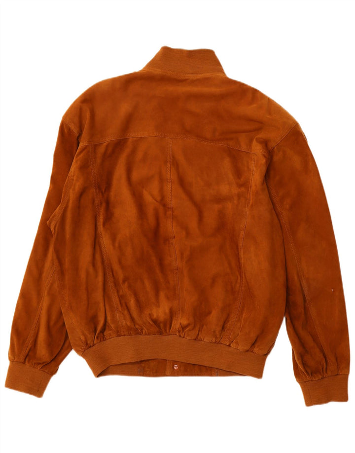 Jaqueta bomber masculina VINTAGE de camurça EU 52 XL couro bege