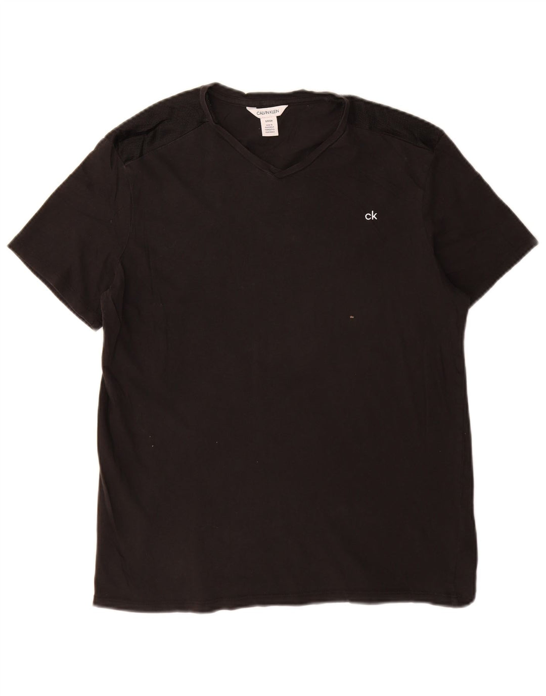 Camiseta masculina CALVIN KLEIN com estampa gráfica pequena de algodão preto
