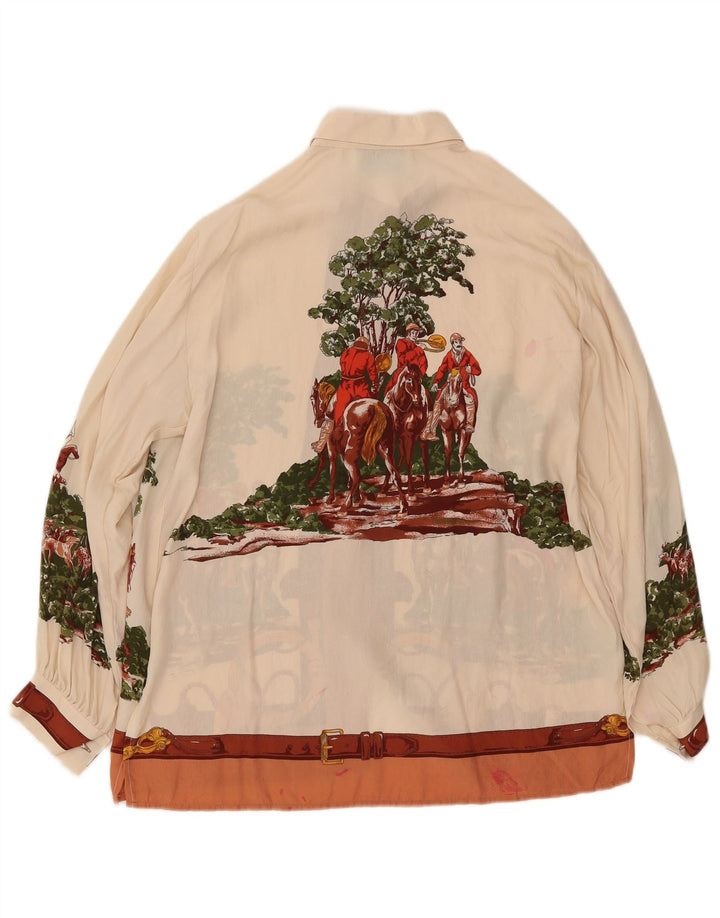 Blusa feminina GABRI ELLE LA CAMICIA com camisa gráfica Reino Unido 16 grande off white