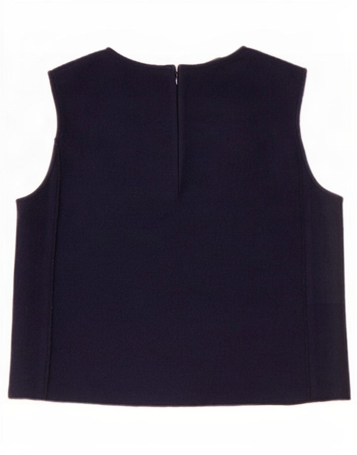 Blusa feminina sem mangas Cos Top EU 38 Lã azul marinho médio