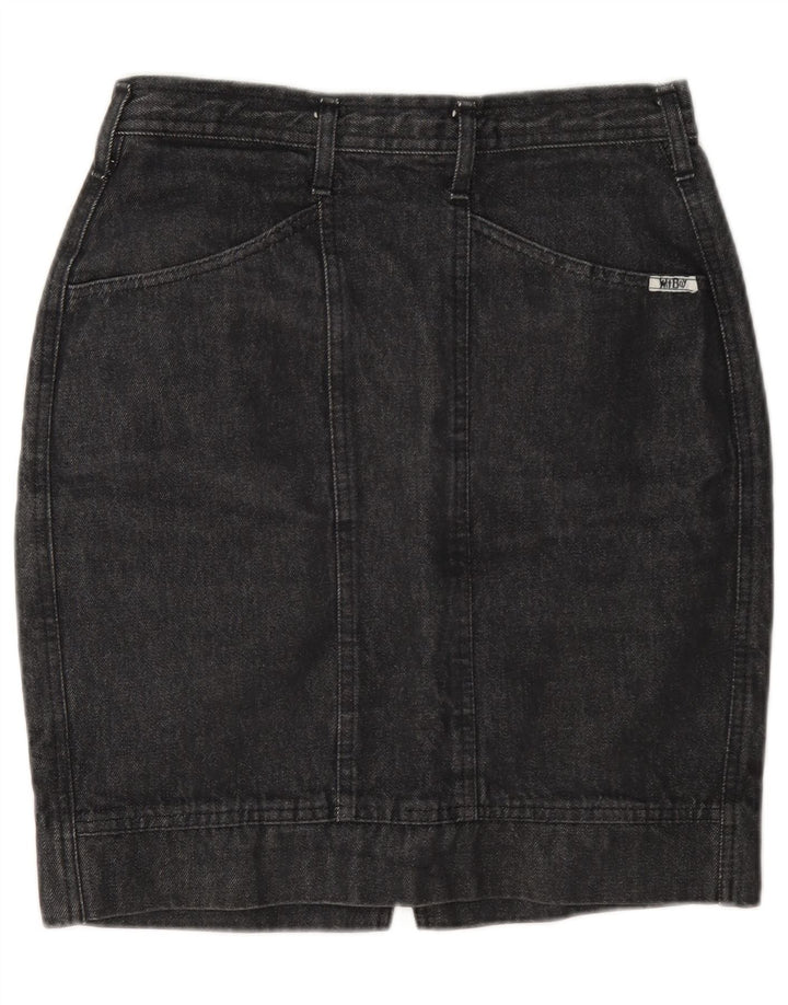 Mini saia jeans feminina Wit Boy W28 cinza médio
