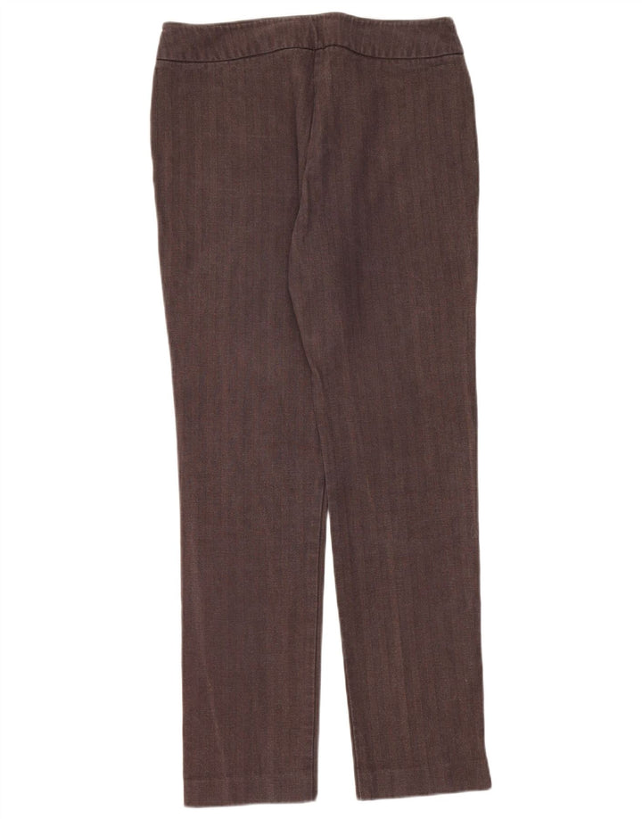 Calça feminina de terno slim Max & Co. W30 L30 marrom espinha de peixe