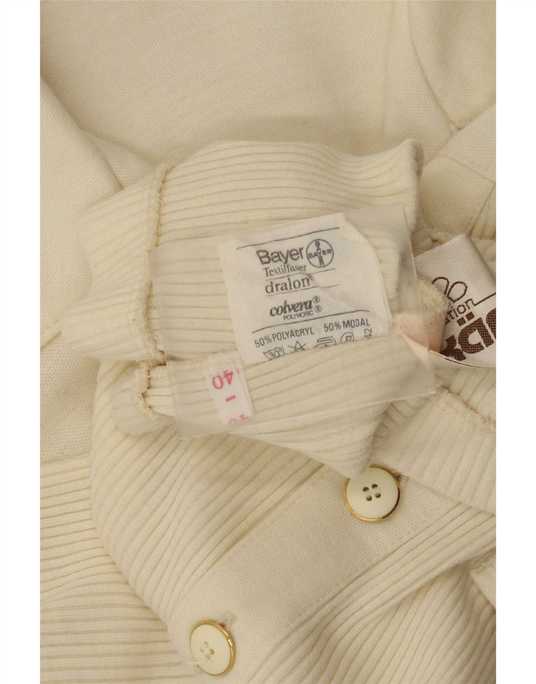 Suéter cardigã feminino de manga curta Karner IT 40 pequeno off white