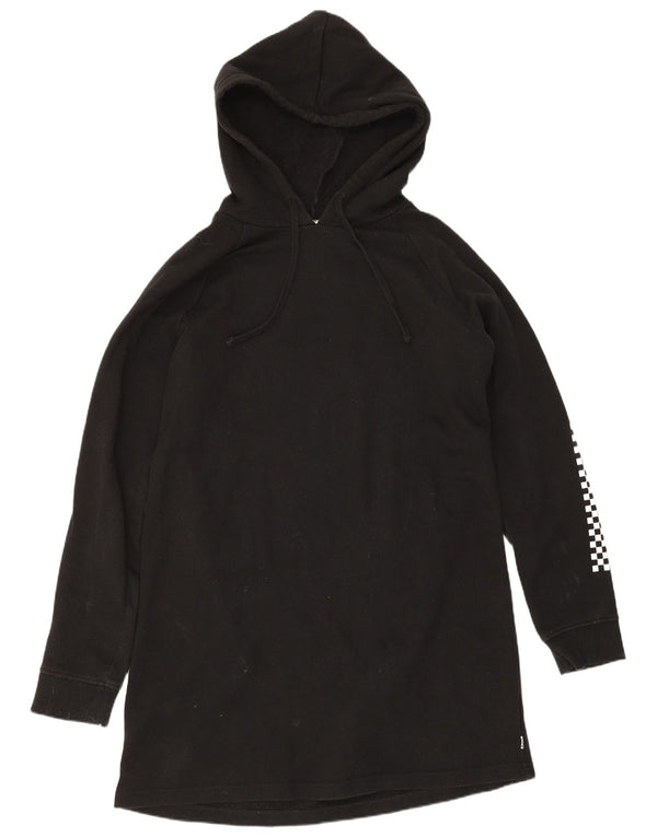 Vans Womens Longline Graphic Hoodie Jumper UK 14 Médio Algodão Preto