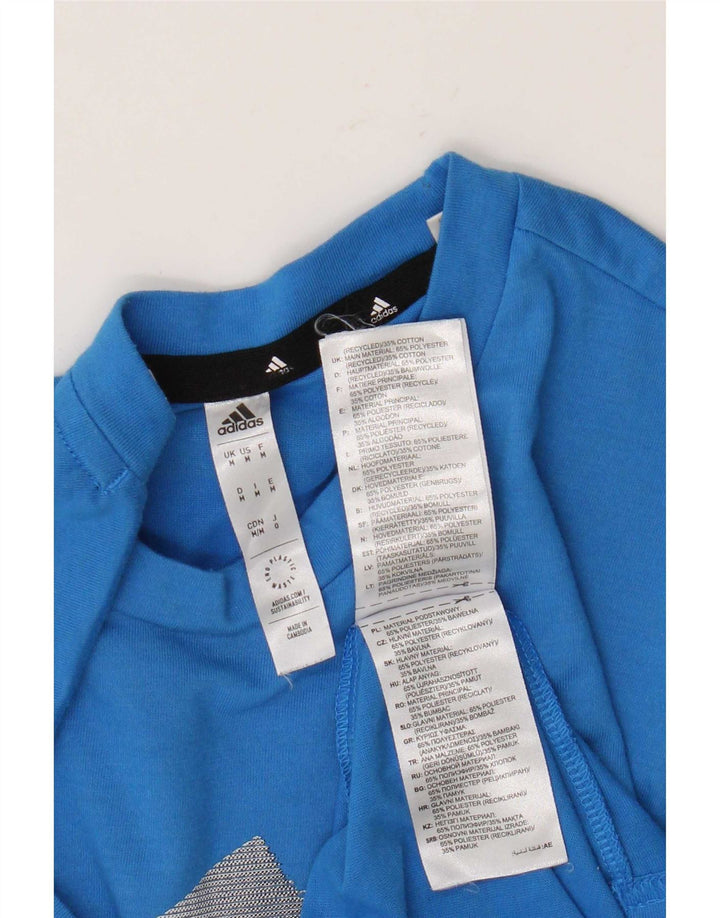 Adidas Mens Aeroready Graphic Camiseta Top Médio Azul Poliéster
