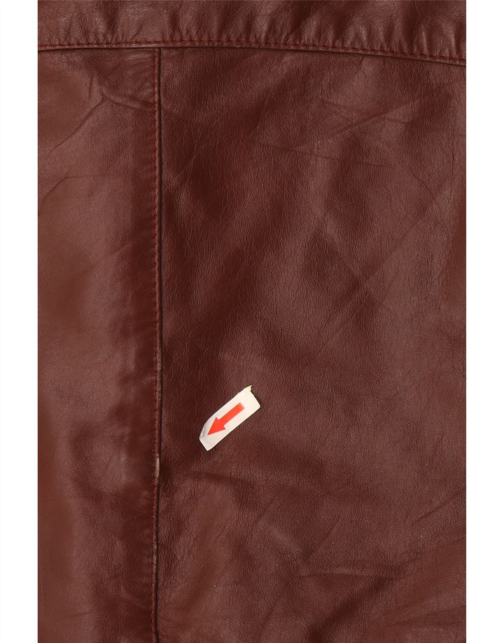 Jaqueta masculina de couro com capuz Cooper UK 42 XL couro marrom