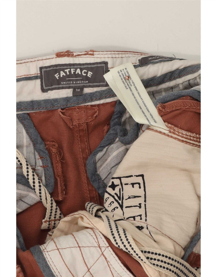 Shorts cargo masculino Fat Face W36 grande algodão vermelho