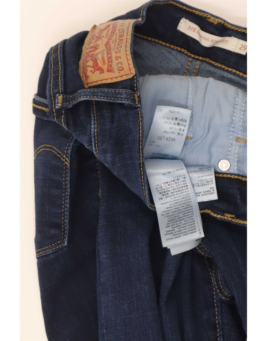 Calça jeans feminina Levi's 315 Shaping Bootcut W29 L30 azul algodão