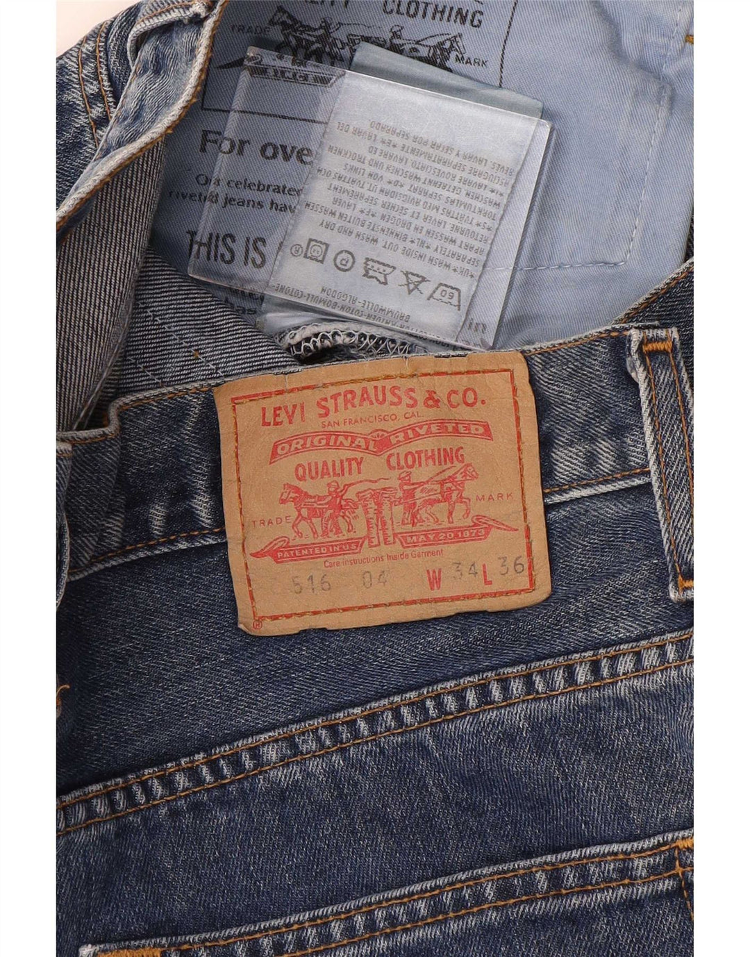 Calça Jeans Levis Feminina 516 Cintura Alta Bootcut W34 L36 Azul Algodão