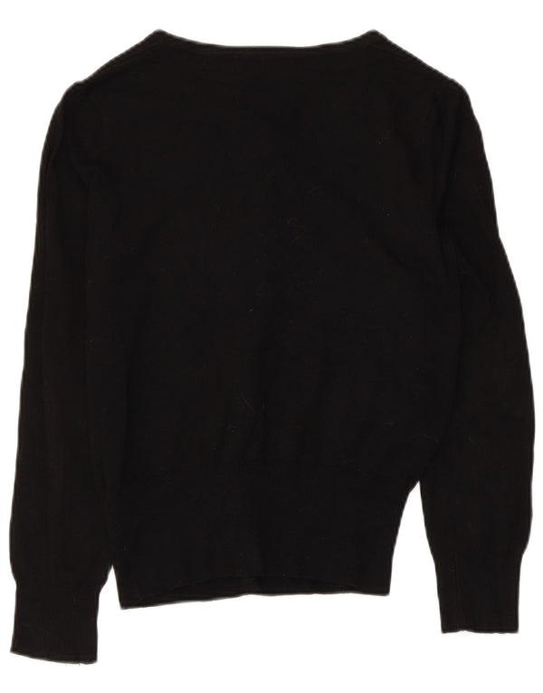Suéter cardigã feminino Marks & Spencer UK 8 pequeno viscose preta