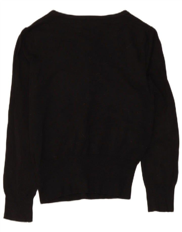Suéter cardigã feminino Marks & Spencer UK 8 pequeno viscose preta