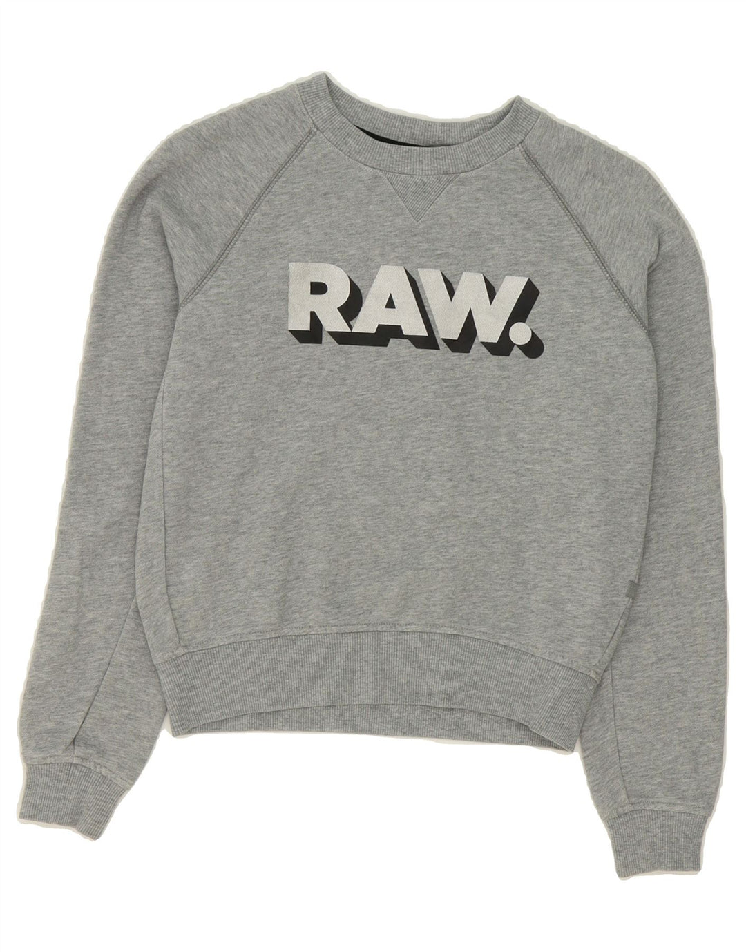 G-STAR Womens Graphic Sweatshirt Jumper UK 6 XS Grey Cotton Vintage G-Star and Second-Hand G-Star from Messina Hembry 