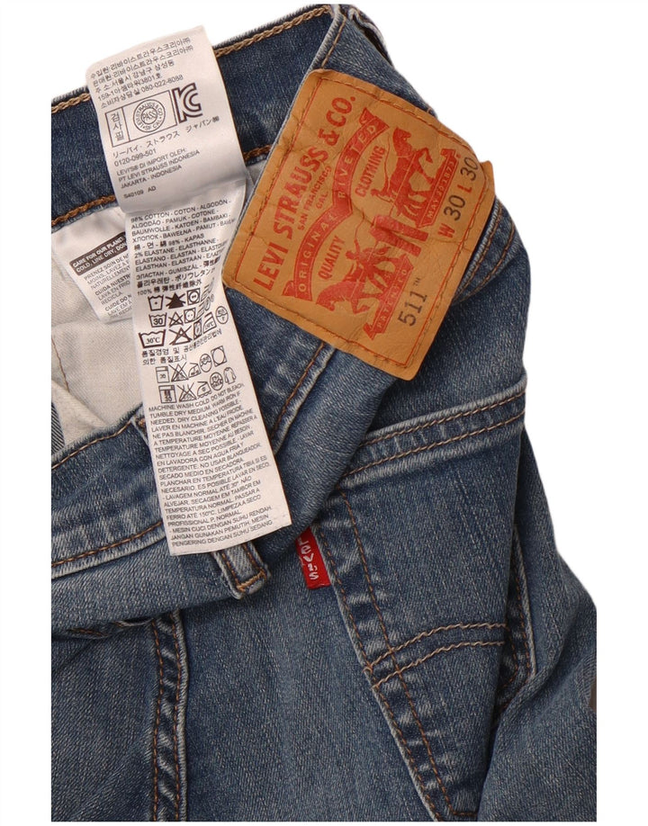 Levi's Masculino 511 Slim Jeans W30 L30 Azul Algodão
