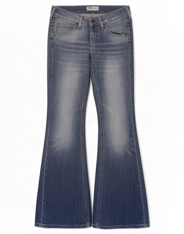 Lee Womens Gale Flared Jeans W26 L31 Azul Algodão