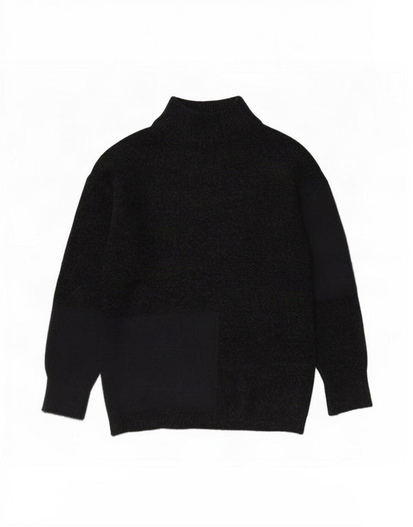 Suéter feminino Marks & Spencer com gola tartaruga Reino Unido 10 pequeno preto