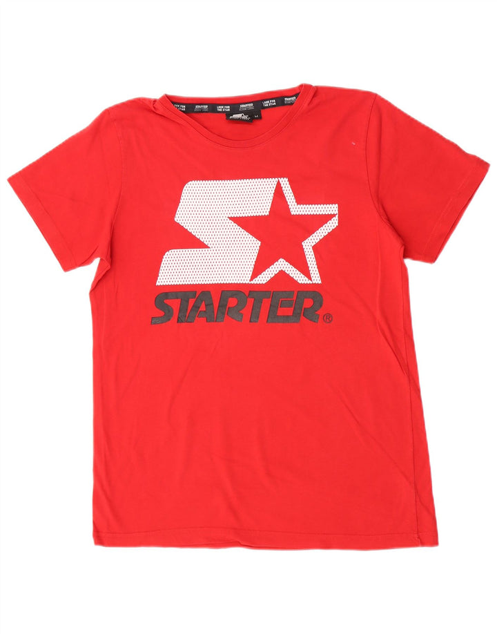 Camiseta gráfica masculina Starter Top médio algodão vermelho