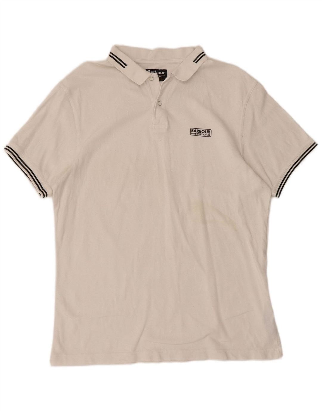 Camisa polo masculina Barbour grande algodão branco