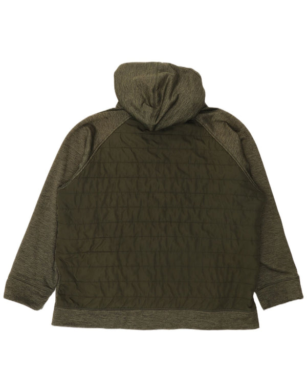 Jaqueta acolchoada com capuz masculina Reebok UK 46 3XL verde manchada